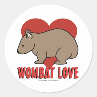 Pegatina Redonda Amor Wombat