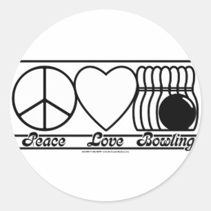 Pegatina Redonda Amor y bolos de la paz