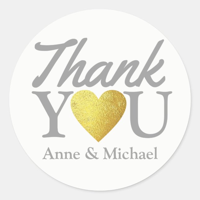 Pegatina Redonda amor y gracias a la boda (Anverso)