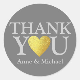 Pegatina Redonda amor y gracias. favores de boda