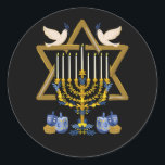 Pegatina Redonda Amor y luz Hanukkah Jew Menorah Chanuka judío<br><div class="desc">Hanukkah es un festival judío que conmemora la rededicación del Segundo Templo. También se le conoce como el Festival de las Luces,  Chanukah.</div>