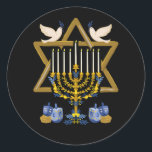 Pegatina Redonda Amor y luz Hanukkah Jew Menorah Chanuka judío<br><div class="desc">Hanukkah es un festival judío que conmemora la rededicación del Segundo Templo. También se le conoce como el Festival de las Luces,  Chanukah.</div>