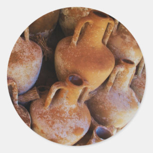 Pegatina Redonda Amphoras del griego clásico