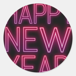 Pegatina Redonda Ampliar el degradado púrpura del año nuevo