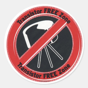 Pegatina Redonda Amplificación de tubo Rustech 'Zona libre de trans