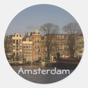 Pegatina Redonda Ámsterdam