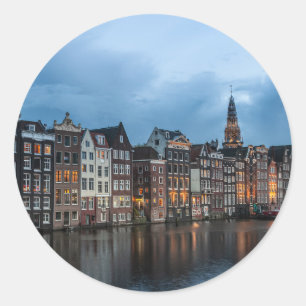 Pegatina Redonda Ámsterdam