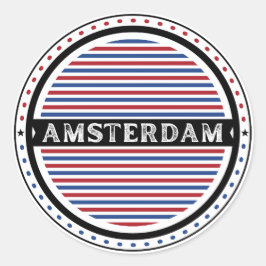 Pegatina Redonda Amsterdam City Pride Emblem – Dutch Identity