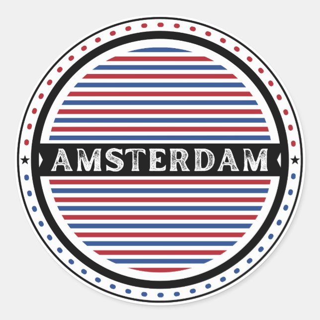 Pegatina Redonda Amsterdam City Pride Emblem – Dutch Identity (Anverso)
