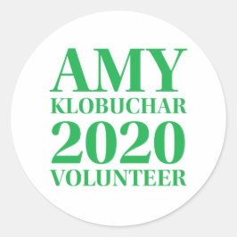 Pegatina Redonda Amy Klobuchar Volunteer 1.5 in Circle Pegatinas