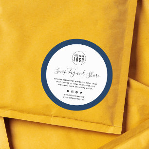 Pegatina Redonda Añadir el logotipo Color del borde modificable y c