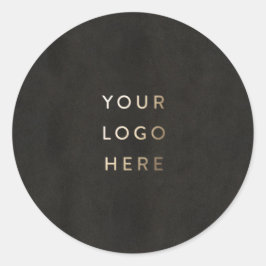 Pegatina Redonda Añadir el logotipo de la pizarra negra sencilla mo