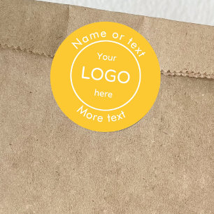 Pegatina Redonda Añadir el logotipo de la tienda de negocios de su 