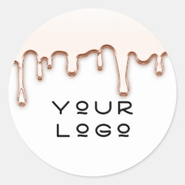 Pegatina Redonda Añadir el logotipo de un Rosa de promoción para pe