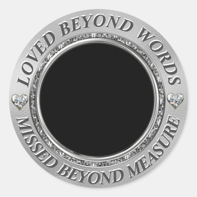 Pegatina Redonda Añadir foto y nombre (Anverso)