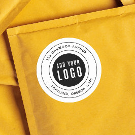 Pegatina Redonda Añadir la dirección de retorno del borde negro del