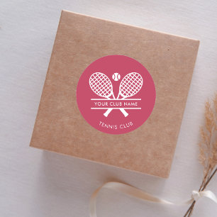 Pegatina Redonda Añadir nombre de club Deportes de tenis Cualquier 