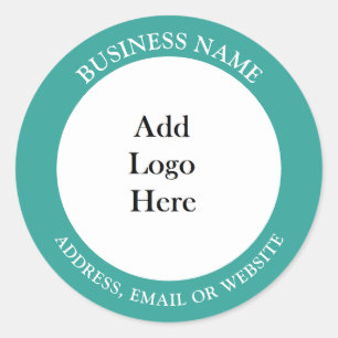 Pegatina Redonda Añadir su logotipo comercial, nombre y sitio web o