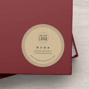 Pegatina Redonda Añadir su logotipo de marca en medios sociales Kra