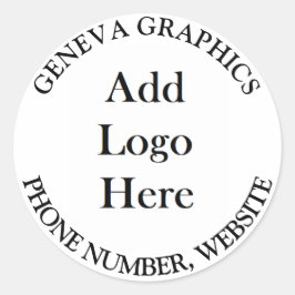 Pegatina Redonda Añadir su logotipo e información comercial