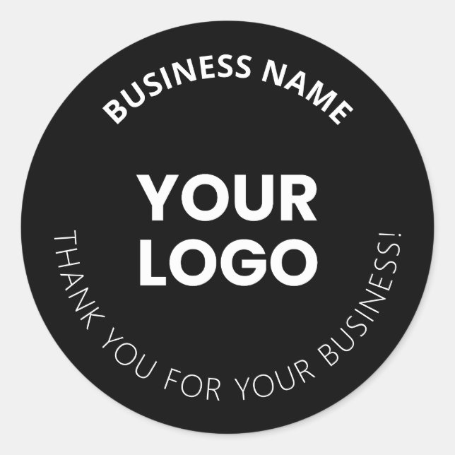Pegatina Redonda Añadir su logotipo y mensaje de agradecimiento edi (Anverso)