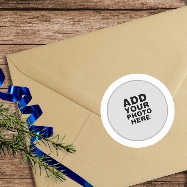 Pegatina Redonda Añadir su propia foto especial (Subido por el creador)