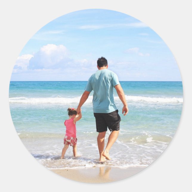 Pegatina Redonda Añadir su propia foto y/o texto (Anverso)