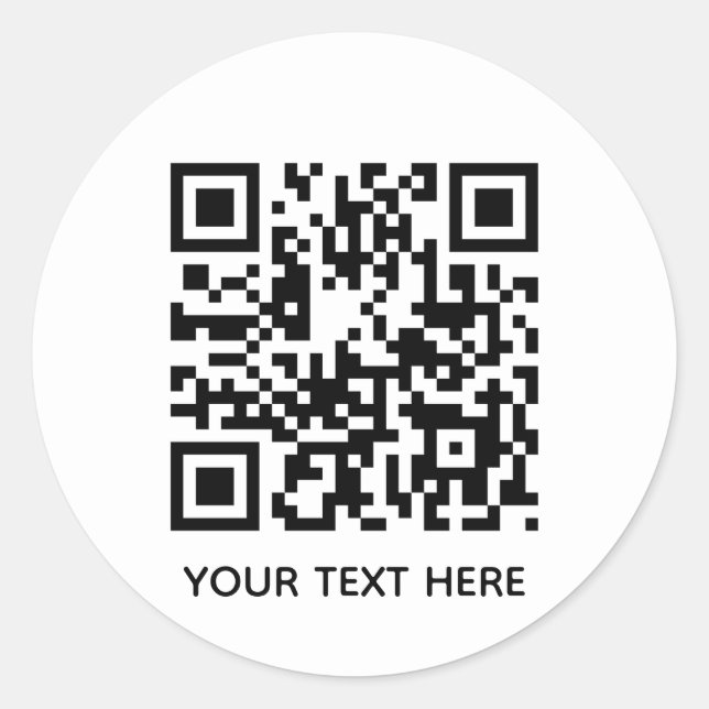 Pegatina Redonda Añadir su propio código QR Análisis de texto Simpl (Anverso)