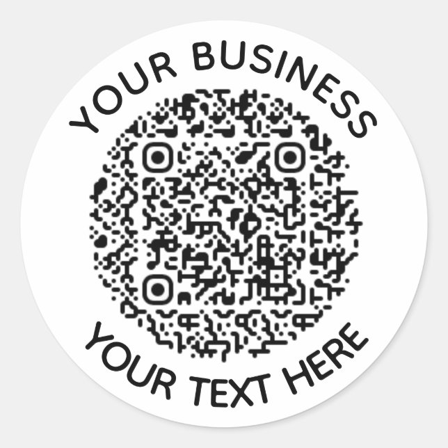 Pegatina Redonda Añadir su propio código QR redondo Escanear mínimo (Anverso)