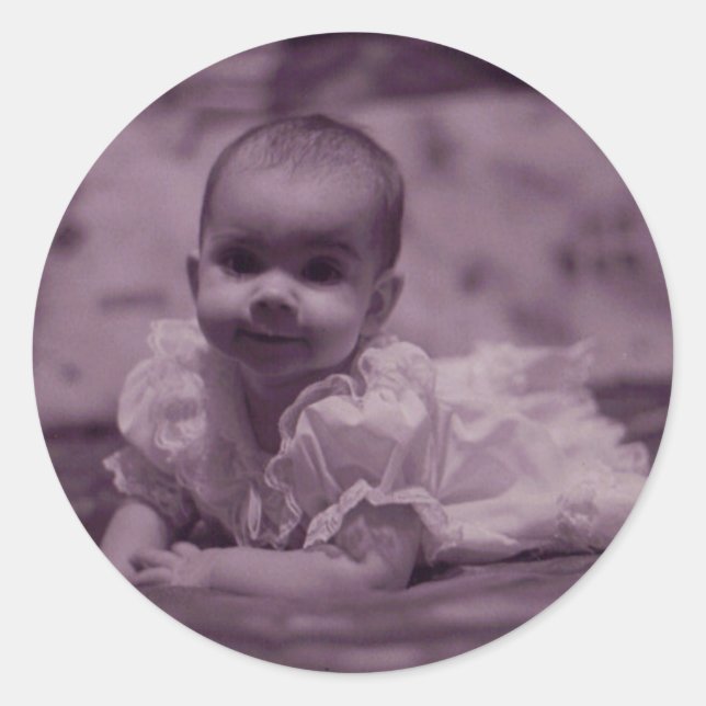 Pegatina Redonda Añadir-Su-Propios pegatinas de la foto (Anverso)