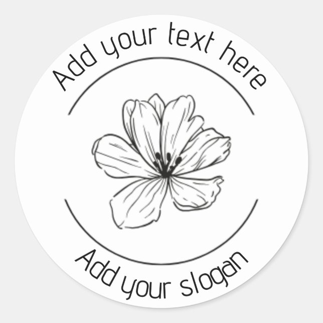 Pegatina Redonda Añadir sus detalles sobre este diseño floral (Anverso)
