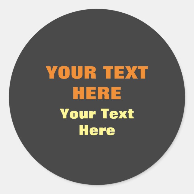 Pegatina Redonda Añadir texto personalizado reemplazar con eslogan  (Anverso)