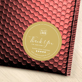 Pegatina Redonda Añadir tu logotipo Social Media Gracias Color Pers