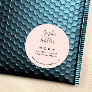 Pegatina Redonda Añadir tu nombre marca de color de Personalizado d