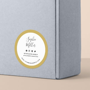 Pegatina Redonda Añadir tu nombre Personalizado Frontera Marcas de 