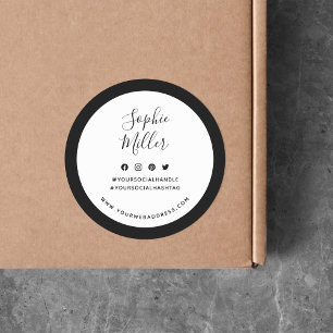 Pegatina Redonda Añadir tu nombre Personalizado Frontera Marcas de 