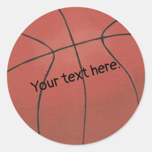 Pegatina Redonda Añadir tu texto aquí Pegatinas de baloncesto