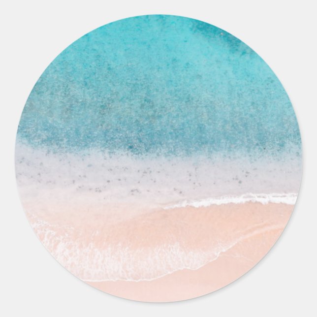 Pegatina Redonda Añadir una plantilla de texto en blanco Beach Sand (Anverso)