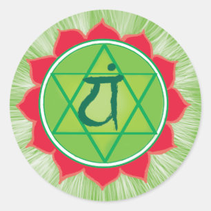 Pegatina Redonda Anahata Heart Chakra Classic Round Pegatina, Matte