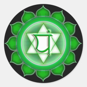 Pegatina Redonda Anahata o Heart the 4th Chakra