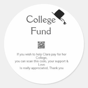 Pegatina Redonda Análisis de fondos universitarios QR agregar detal