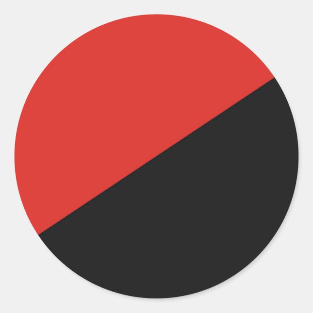 Pegatina Redonda anarchy flag symbol punk communism socialism red b (Anverso)