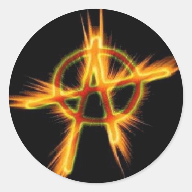 Pegatina Redonda Anarquía (Anverso)