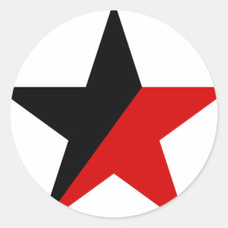 Pegatina Redonda Anarquismo anarquista de estrella negra y roja