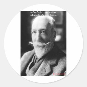 Pegatina Redonda Anatole France "Arte/Instinto/Amor" Dones de la Sa