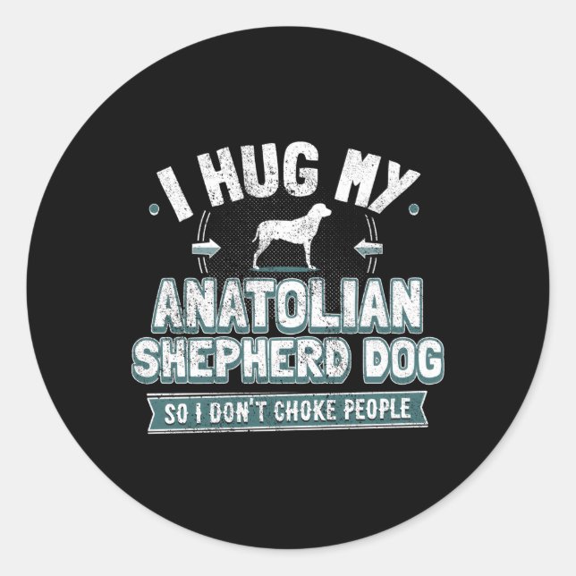 Pegatina Redonda Anatolian Shepherd (Anverso)