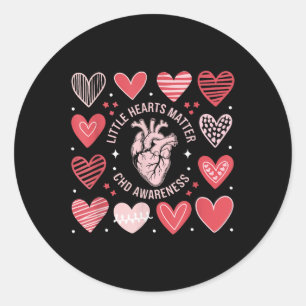 Pegatina Redonda Anatomía cardiaca San Valentín Conciencia del niño