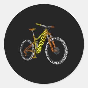 Pegatina Redonda Anatomía de Bicicleta Partes de Bicicleta de Monta