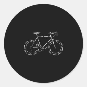 Pegatina Redonda Anatomía de una bicicleta - partes divertidas de b