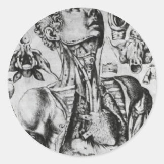 Pegatina Redonda anatomía del sistema respiratorio